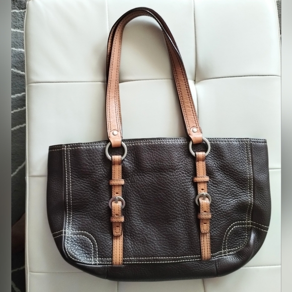 Coach Expresso Coffee Bean Pebbled Leather Bag & Dust Bag - Picture 3 of 15